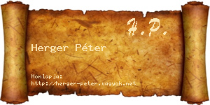 Herger Péter névjegykártya